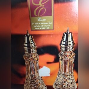 Essex 7-in 24% Leaded Crystal Salt And Pepper Shaker New Inbox Excellent Cond